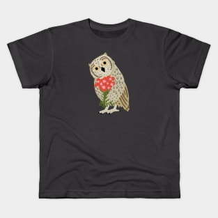 Owl with Flowers Kids T-Shirt
